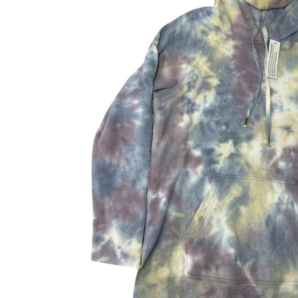 NEW Young Fabulous & Broke Oversized Hoodie Tunic Sweatshirt Blue Tie Dye Small - Picture 13 of 14